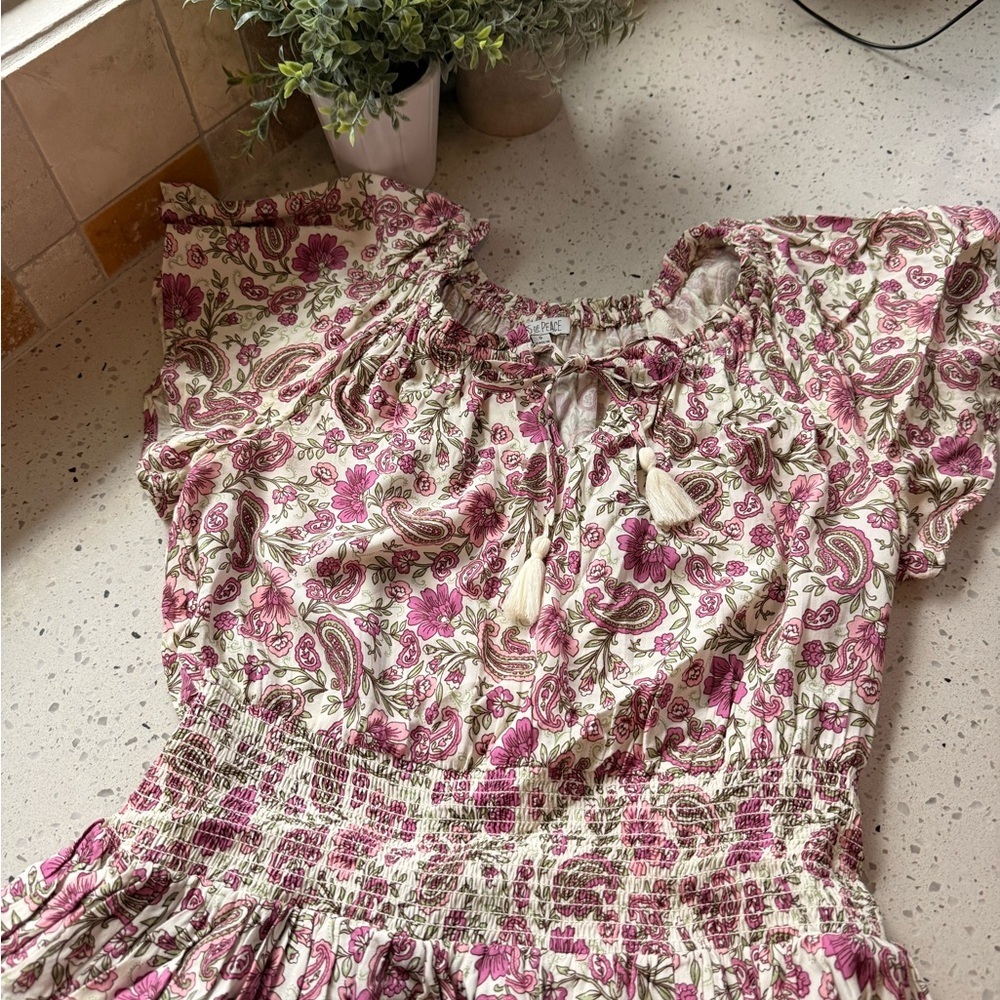Patrons of Peace Pink and Cream Paisley Dress - Picture 6 of 7